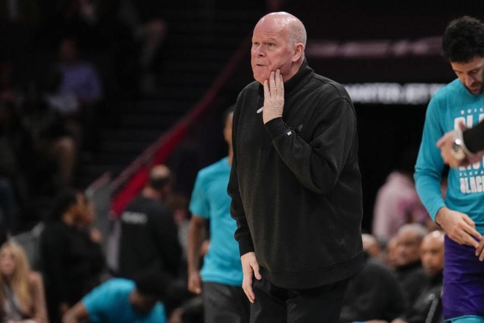 Charlotte Hornets head coach Steve Clifford during the second quarter against the Atlanta Hawks at Spectrum Center.