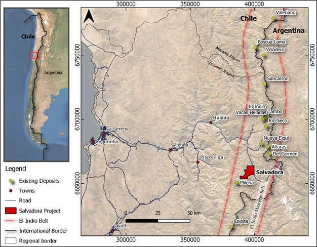 Image 1: Location of the Salvadora Project, Chile