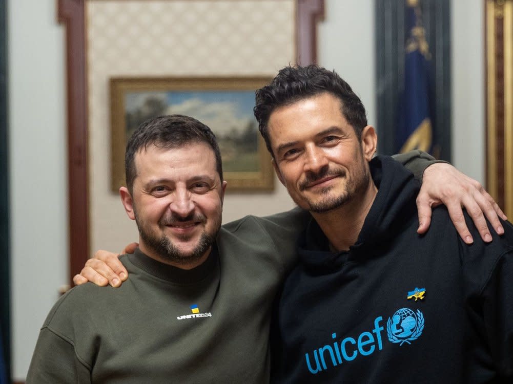 Orlando Bloom und Wolodymyr Selenskyj in Kiew. (Bild: PRESIDENT OF UKRAINE PRESS OFFICE)