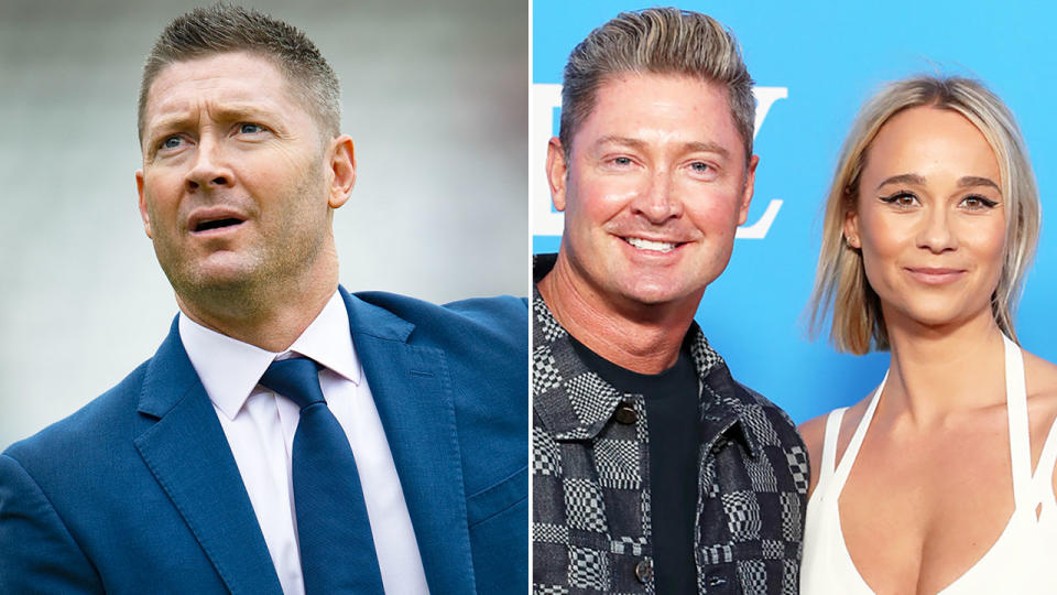 Pictured here is Michael Clarke and his girlfriend Jade Yarbrough, who have been at the centre of a scandal in Noosa.