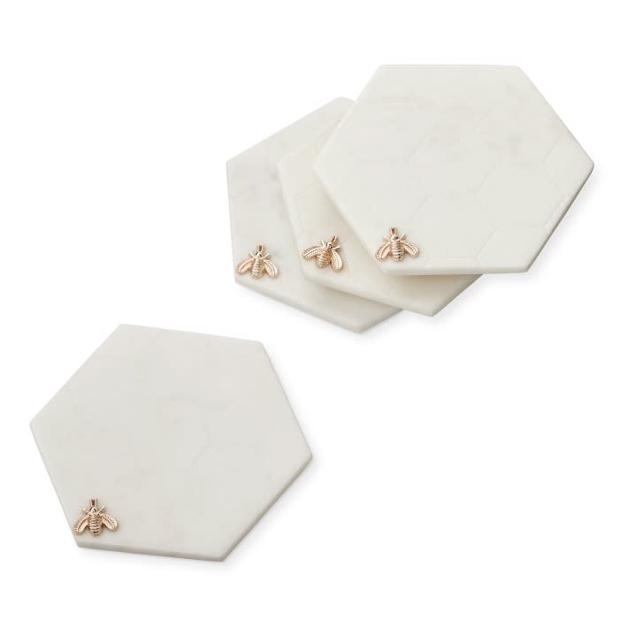 <p><a href="https://go.redirectingat.com?id=74968X1596630&url=https%3A%2F%2Fwww.williams-sonoma.com%2Fproducts%2Fhoneycomb-coasters-set-of-4&sref=https%3A%2F%2Fwww.oprahdaily.com%2Flife%2Frelationships-love%2Fg31879185%2Fwedding-gift-ideas%2F" rel="nofollow noopener" target="_blank" data-ylk="slk:Shop Now;elm:context_link;itc:0;sec:content-canvas" class="link ">Shop Now</a></p><p>Marble Honeycomb Coasters</p><p>williams-sonoma.com</p><p>$39.95</p><span class="copyright">Williams Sonoma</span>