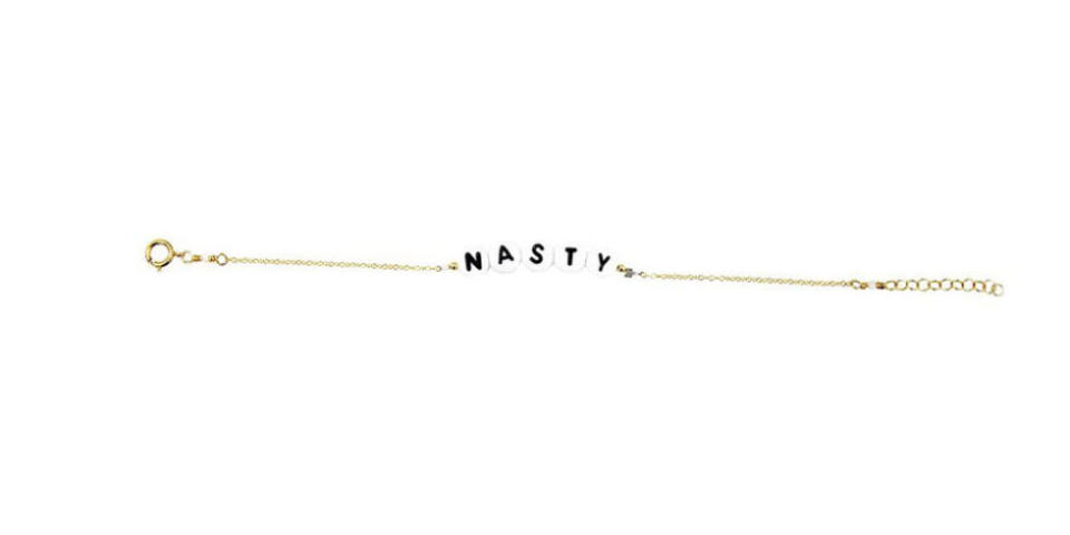 <p>Stella & Bow will donated 100% of proceeds from its new "Nasty" bracelet to Planned Parenthood. </p><p><strong>Stella & Bow</strong> bracelet, $38, <a rel="nofollow noopener" href="https://stellaandbow.com/collections/all/products/nasty-bracelet?variant=28681814593" target="_blank" data-ylk="slk:stellaandbow.com;elm:context_link;itc:0;sec:content-canvas" class="link ">stellaandbow.com</a>.</p>