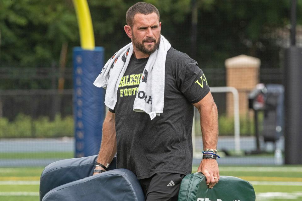 Paul Worrilow, who played six seasons in the NFL with the Falcons, Lions and Jets, now serves as defensive coordinator at Salesianum.