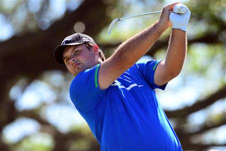 Mar 8, 2014; Miami, FL, USA; ï¿¼Patrick Reed tees off from the 5th hole during the third round of the WGC - Cadillac Championship golf tournament at TPC Blue Monster at Trump National Doral. Mandatory Credit: Andrew Weber-USA TODAY Sports