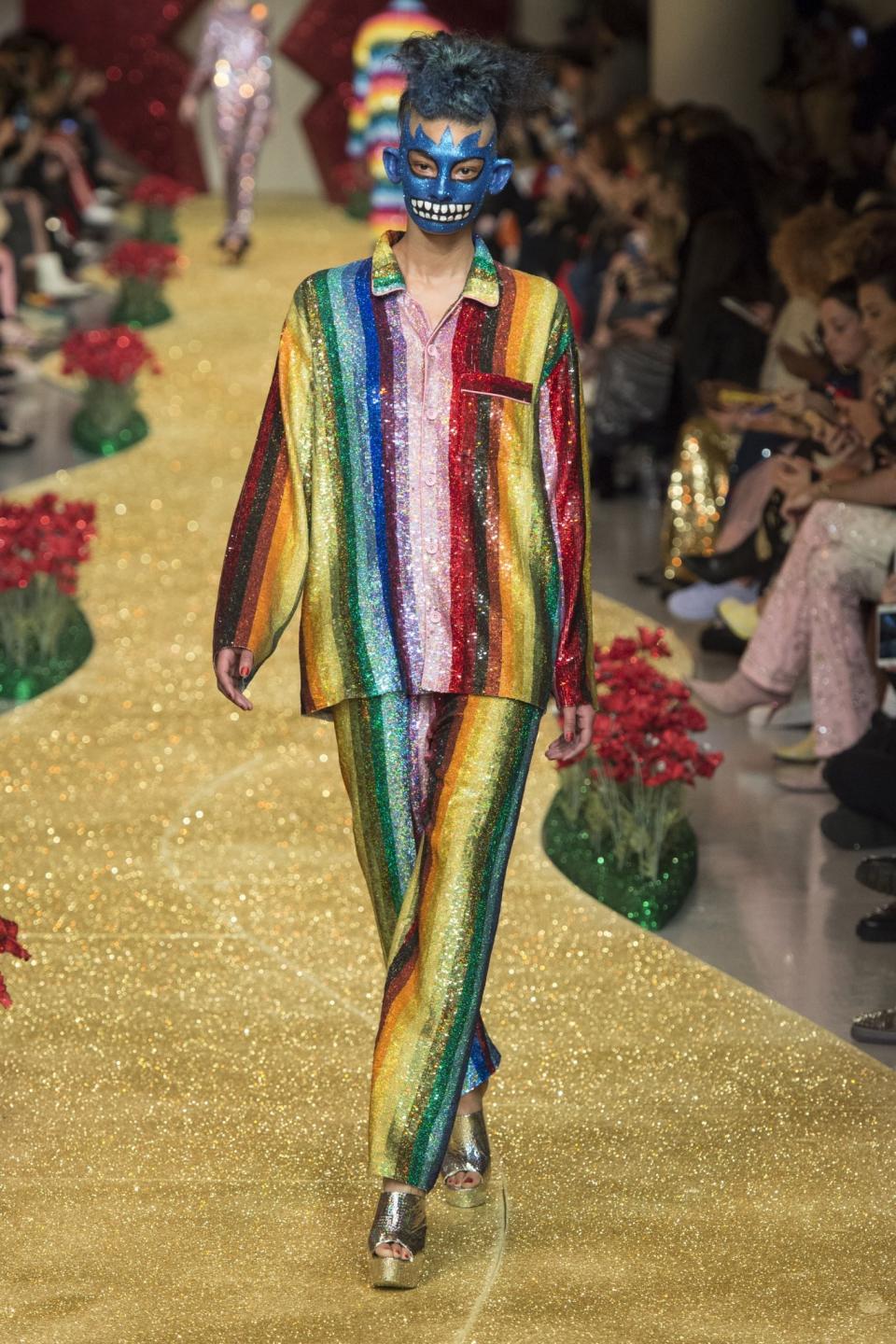 <p>Ashish A model walks the runway at Ashish’s Fall 2017 show in London (Photo: Getty Images) </p>