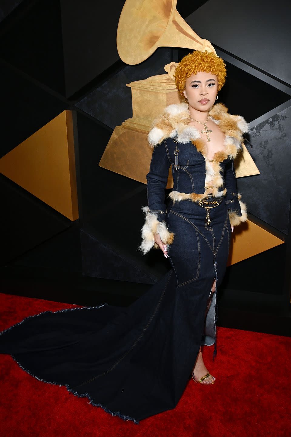 ice spice on 66th grammy awards red carpet