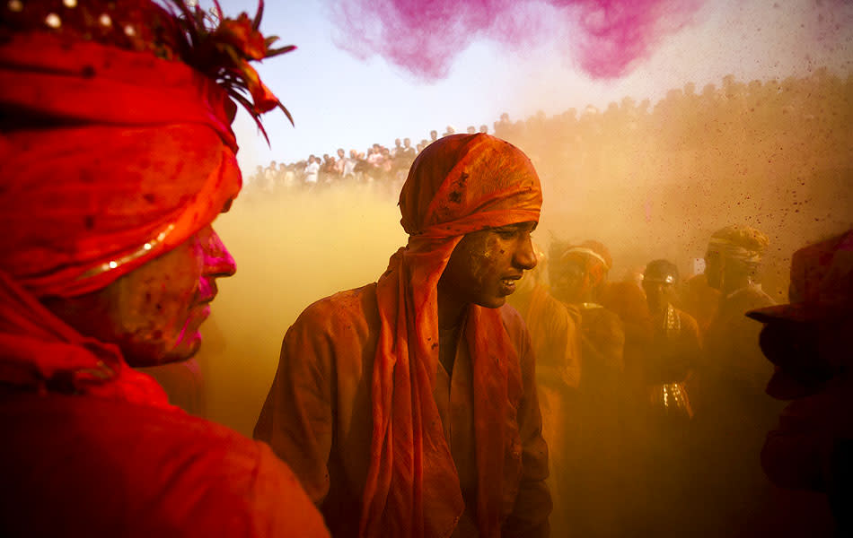 The festival of color, Holi, is celebrated with great fervor in Nandgaon, Uttar Pradesh. <br><br> <p>Travel photojournalist JITENDRA SINGH lives and works in Shimla, Himachal Pradesh and is deeply interested is music, the visual arts and literature. His work has been used by Getty Images, National Geographic Traveler, Outlook Traveller, and government departments such as the Ministry of External Affairs, Ministry of Culture. <a href="http://www.flickr.com/photos/jitens/" rel="nofollow noopener" target="_blank" data-ylk="slk:Enjoy more of his work on Flickr;elm:context_link;itc:0;sec:content-canvas" class="link ">Enjoy more of his work on Flickr</a></p>