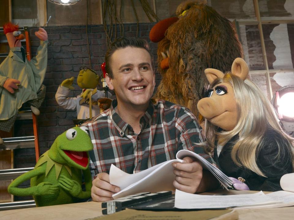 A man and his muppets: Jason Segel in 2011, with Kermit and Miss Piggy (Shutterstock)