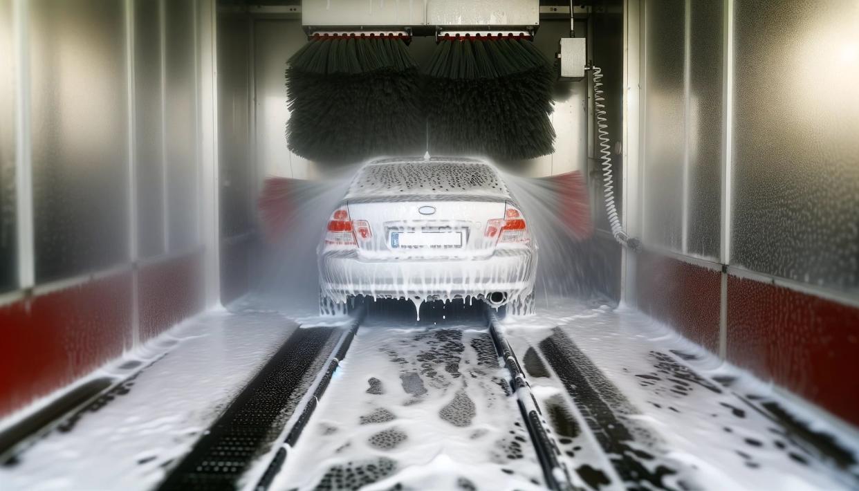 AI-generated image of a car going through a car wash