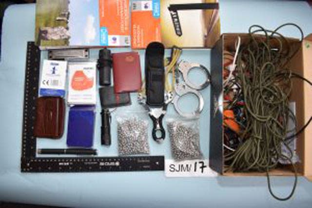 Contents of a shoe box belonging to Wheeler