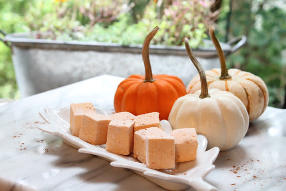 Get a pack of 18 pieces <a href="https://www.etsy.com/listing/468850018/pumpkin-chai-marshmallows-18-pieces" target="_blank"><strong>here</strong></a>, $15.