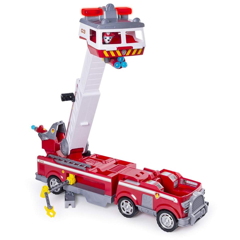 <p><a rel="nofollow noopener" href="https://www.amazon.co.uk/Paw-Patrol-Ultimate-Rescue-Extendable/dp/B079PLX91Y/" target="_blank" data-ylk="slk:BUY NOW;elm:context_link;itc:0;sec:content-canvas" class="link ">BUY NOW</a></p><p>An ultimate rescue needs an ultimate vehicle! Kids can save the day with Marshall’s Ultimate Rescue Fire Truck. Equipped with an extendable 2ft ladder, flashing lights and sounds - it’s ready for anything...<br></p>