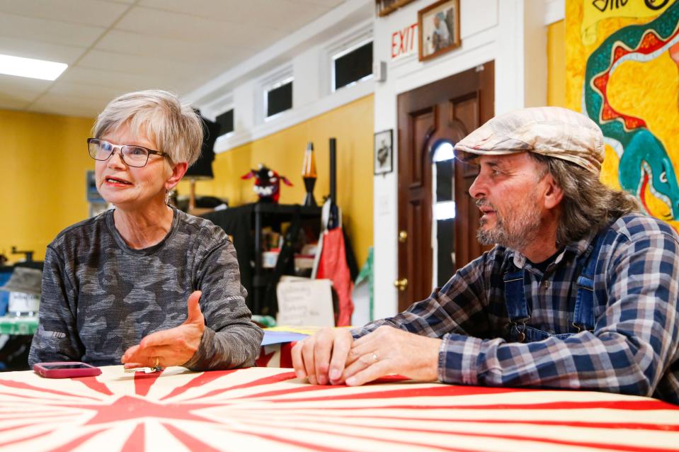 Sandi Green-Baker and David Baker, co-owners of The Shoe Tree Listening Room on East St. Louis Street, talk about the venue on Thursday, Feb. 8, 2024.
