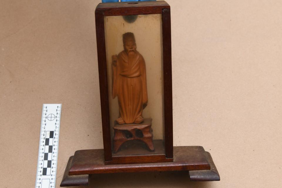 This sculpture was among 22 artifacts from Okinawa, Japan that had been lost to history for 80 years before they were discovered last year, tucked away in an attic of a private residence in Massachusetts.