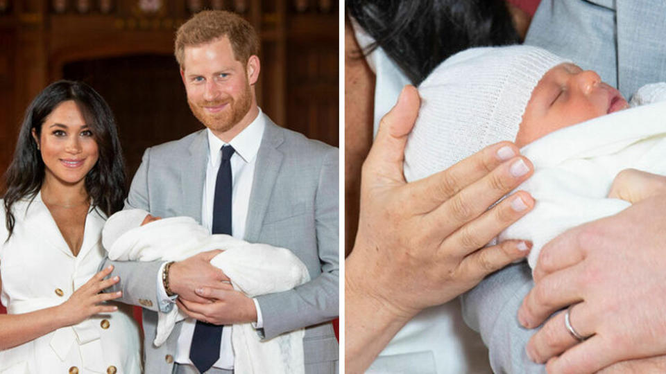 Harry and meghan hold Archie Harrison