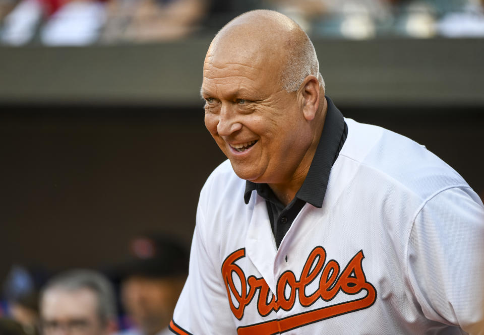 Former Baltimore Orioles great Cal Ripken Jr. attends the 1989 team reunion prior to a 2019 game at Camden Yards in Baltimore, Maryland.