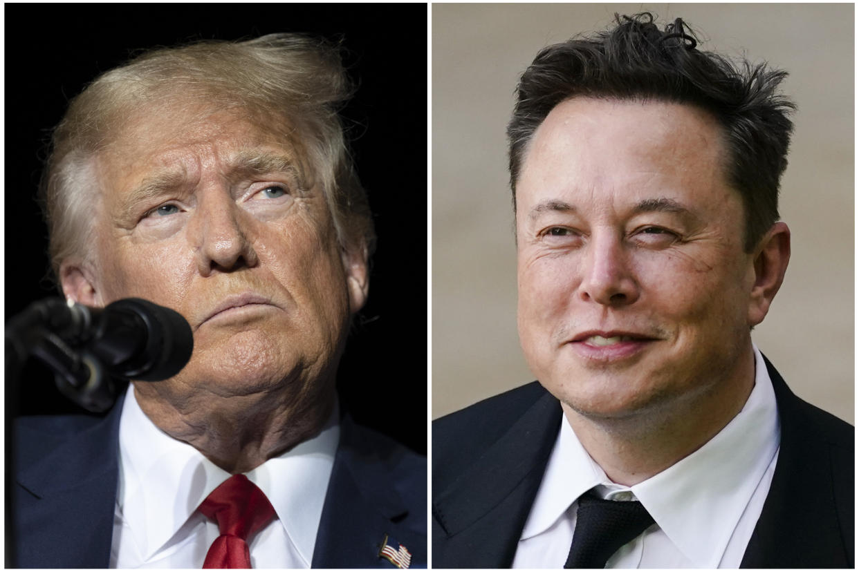 Donald Trump, left, and Elon Musk