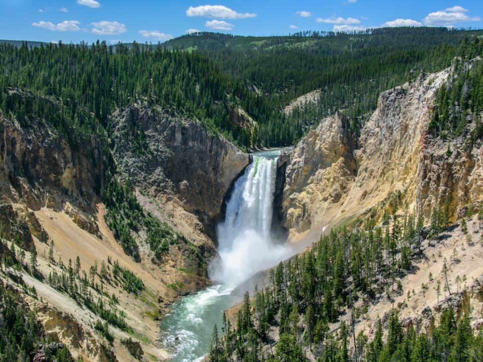 Lower Falls waterfall in Yellowstone National Park