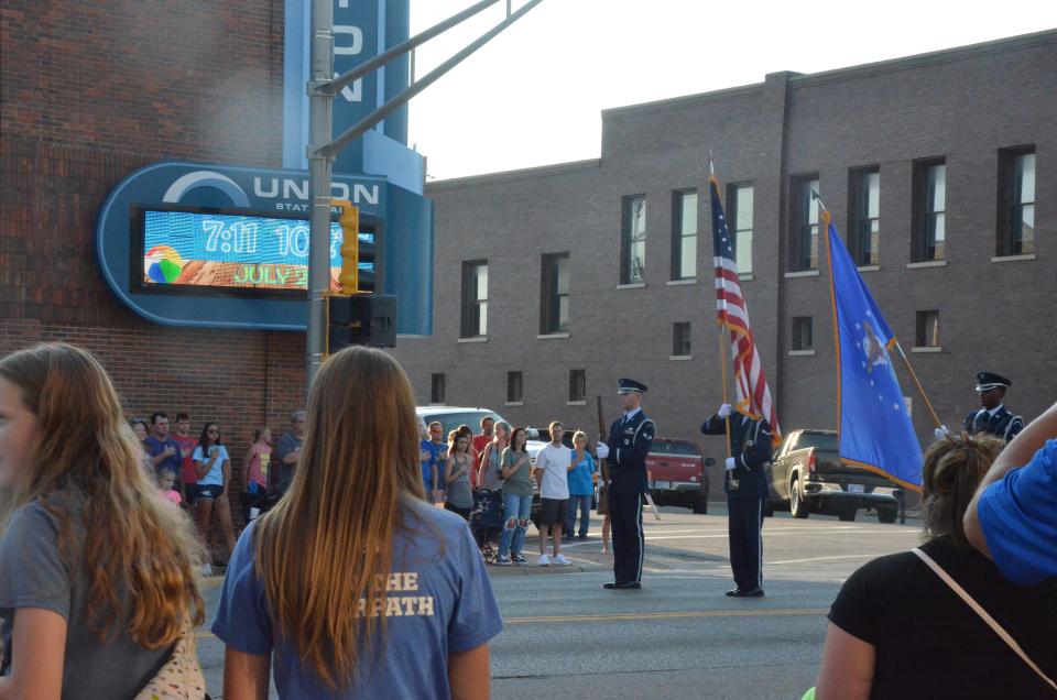 The McConnel Air Force Base Color Guard from Wichita led the Harvey County Fair Parade July 29. Officials on base said they are investigating after they said a child died there on September 21, 2023.