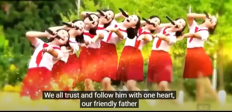 金正恩的新曲＜和藹的父親＞發表後半個月，在TikTok爆紅。（圖／翻攝Friendly Father）