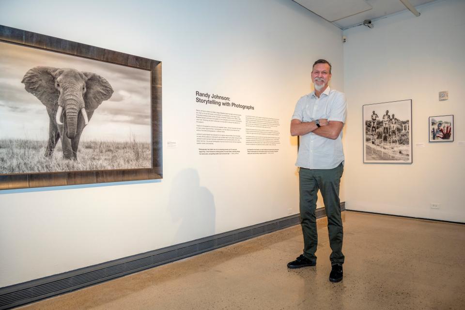 Randy Johnson at his photography exhibit in Scottsdale, Ariz.