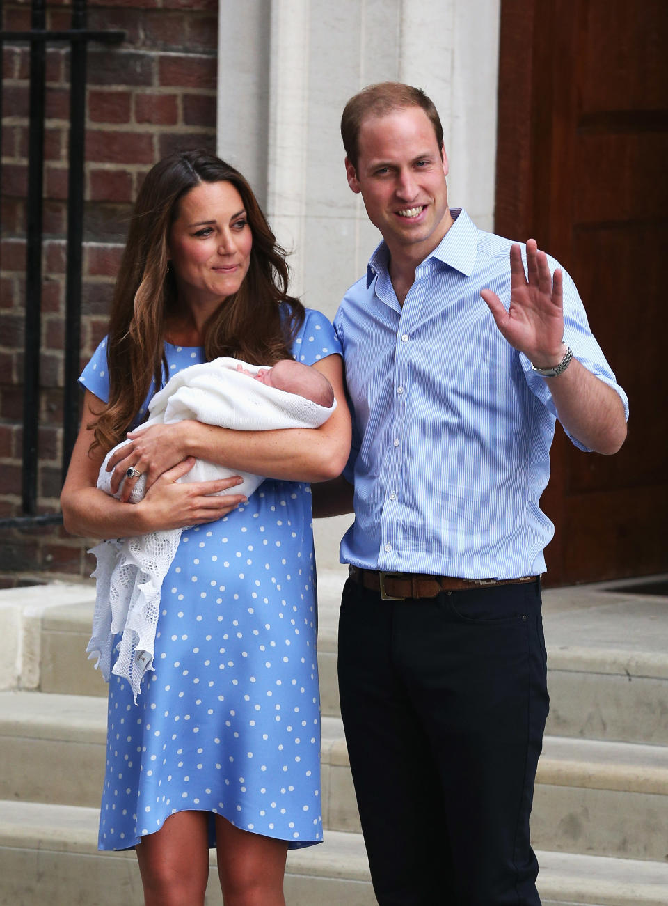 With Prince George following his birth in St Mary’s Hospital, Paddington, in July 2013