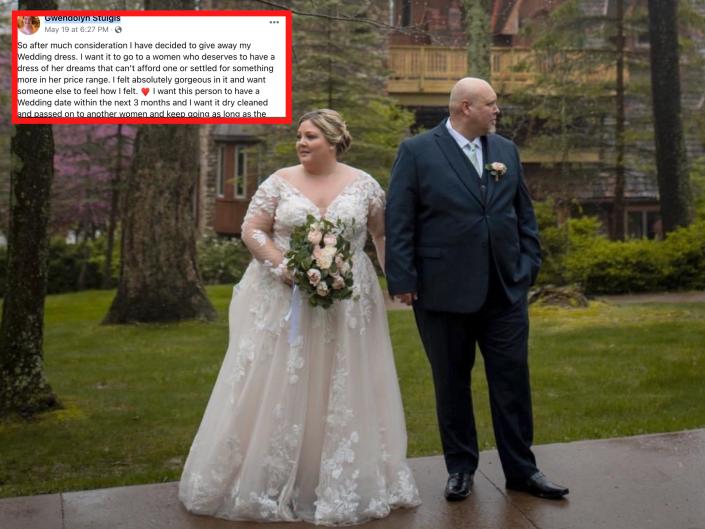 A bride gave away her $3,000 wedding gown on Facebook, and other women started passing theirs on too