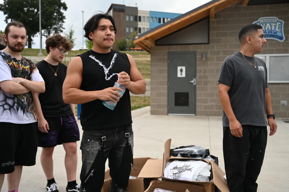 Eternal Artwear founder Demetrio Ortiz held a clothing giveaway on Aug. 4 at Lauridsen Skatepark to give back to the community.