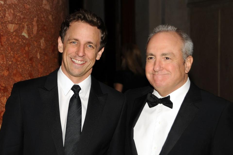 Seth Meyers and Lorne Michaels in 2009 (Getty Images)