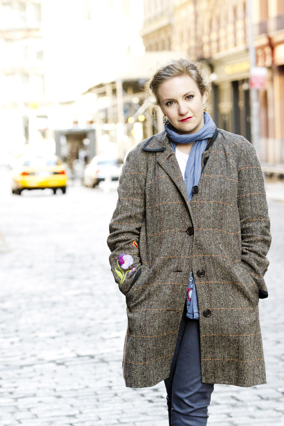 In this March 29, 2012 photo, actress Lena Dunham poses for a portrait in the Tribeca neighborhood of New York. Lena is the creator and the star in the series, "Girls," premiering April 15, at 10:30p.m. EST on HBO. (AP Photo/Charles Sykes)