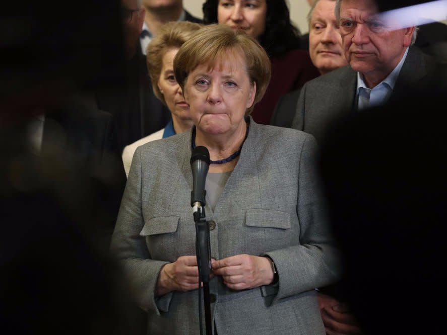 Bundeskanzlerin Angela Merkel bei ihrem Statement zum Scheitern der Jamaika-Sondierungsgespräche