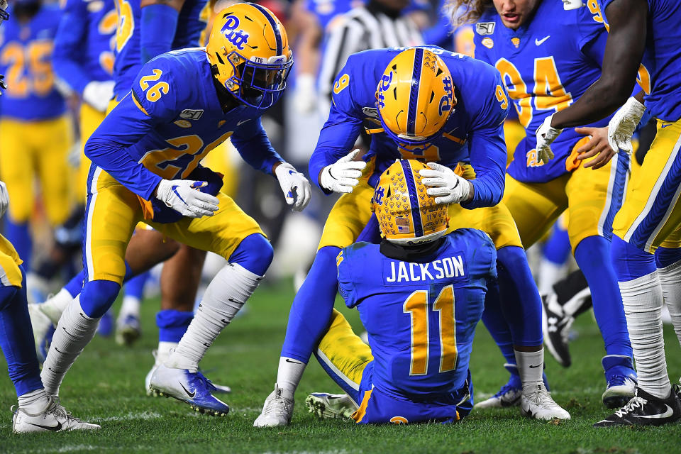 Pitt cornerback Dane Jackson has emerged as an NFL prospect as a senior. (Photo by Joe Sargent/Getty Images)