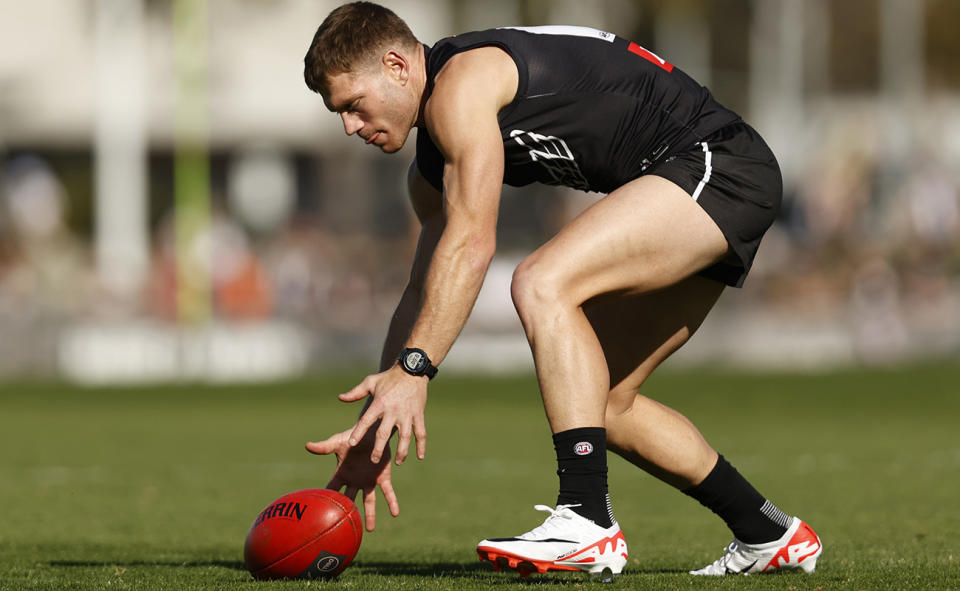Taylor Adams, pictured here during a Collingwood training session.