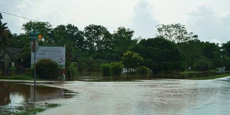 Flood waters are seen in Fort Bend County after heavy rainfall caused the Brazos River to surge to its highest level causing flooding outside Houston, Texas, in this picture taken June 1, 2016, courtesy of the Fort Bend County Sheriff's Office. Fort Bend County Sheriff's Office/Handout via REUTERS