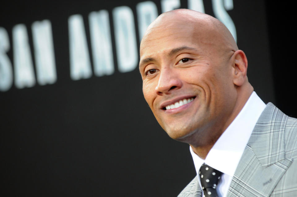 The Rock at the "San Andreas" premiere