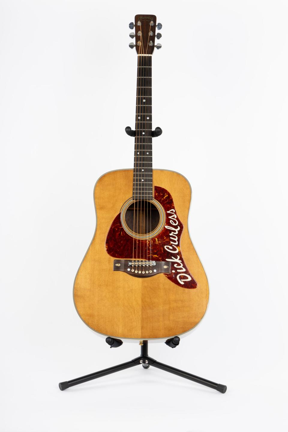 Dick Curless' 1964 Martin D-28 guitar -- modified with a Tune-O-Matic bridge and custom-made Tortoloid pickguard -- will be displayed in the Country Music Hall of Fame and Museum through 2024