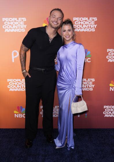 Kane Brown and Katelyn Jae arrive at the People's Choice Country Awards at The Grand Ole Opry