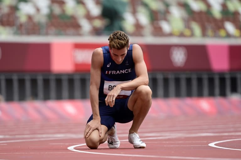 Pierre-Ambroise Bosse à l'issue de sa série sur 800m lors des Jeux olympiques de Tokyo-2020 le 31 juillet 2021 à Tokyo (Javier SORIANO)