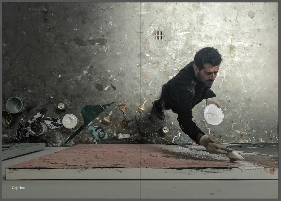 Born to Cuban parents, Parlá spent parts of his childhood in Puerto Rico, as well as Miami. Here, the artist is seen painting in his Brooklyn studio.