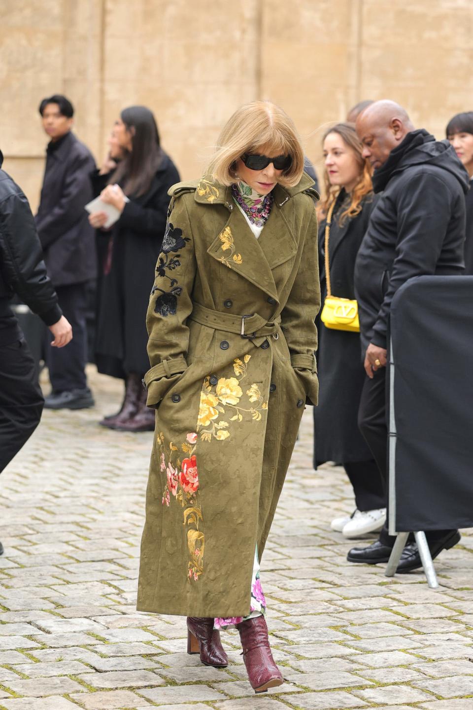 Anna Wintour attends the Valentino runway show during Paris Fashion Week.