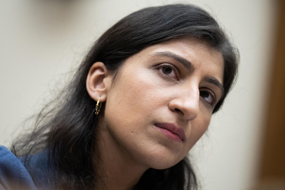 UNITED STATES - JULY 13: FTC Chairwoman Lina Khan testifies during the House Judiciary Committee hearing titled 