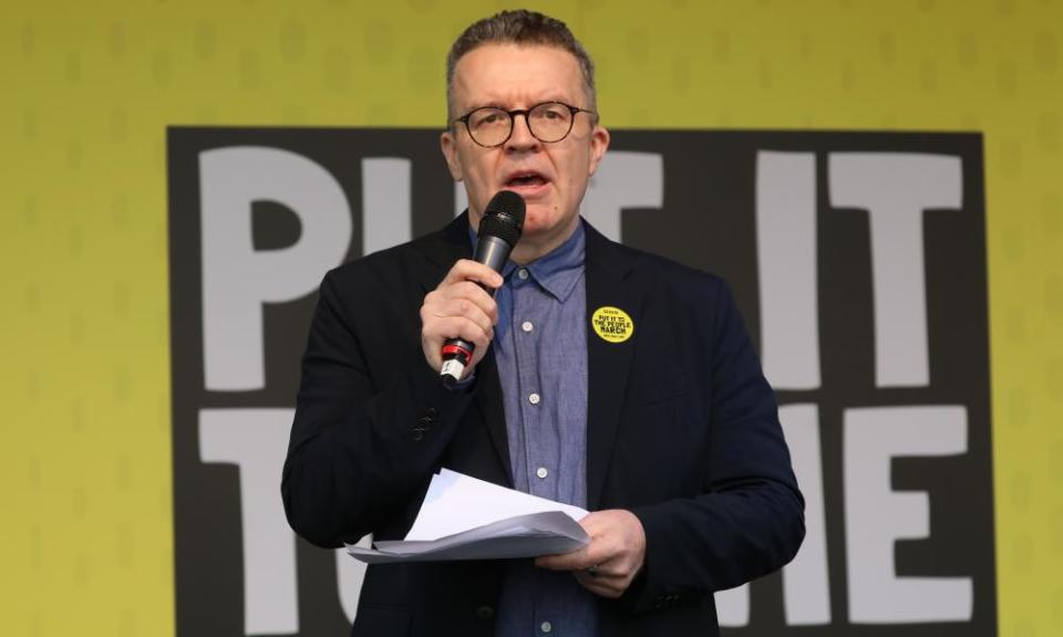 Labour’s deputy leader Tom Watson had a specific message for Theresa May during Saturday’s march