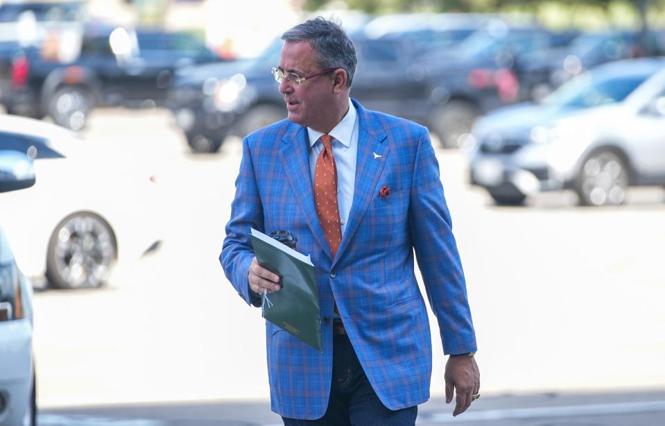 Texas Longhorn athletic director Chris Del Conte made a surprise announcement in February that UT's athletic department would provide $10 million to the Steve Hicks School of Social Work "to help fight systemic homelessness."