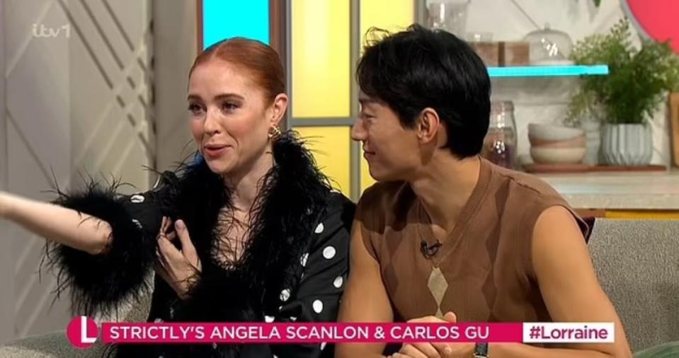 Scanlon appeared on Thursday's Lorraine with dance partner Carlos Gu (ITV)