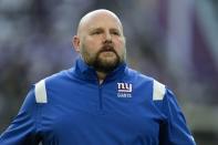 New York Giants head coach Brian Daboll is seen beforean NFL wild card football game against the Minnesota Vikings Sunday, Jan. 15, 2023, in Minneapolis. (AP Photo/Abbie Parr)