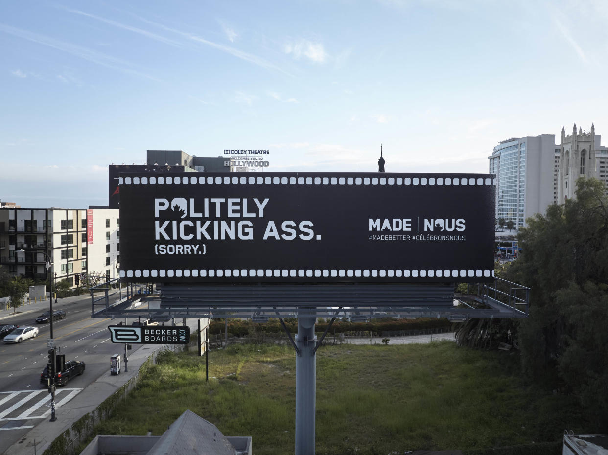 Canada's MADE Campaign billboard in Los Angeles (Photo by Jeff Vespa/Shutterstock)