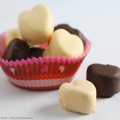 Chocolate-dipped Marshmallow Hearts