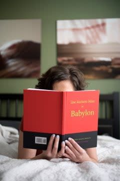 A woman reads 