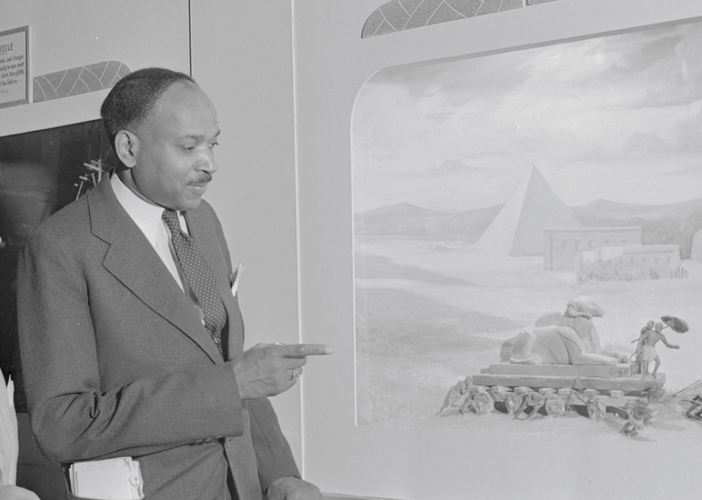 Claude Barnett at the American Negro Exposition in Chicago's Coliseum.