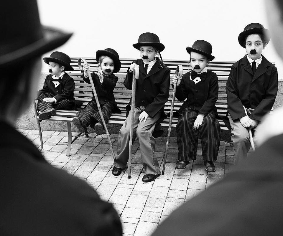 <p>Kids dress up as the legendary Charlie Chaplin in honor of what would have been the late star's 128th birthday.</p>